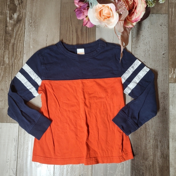 Gymboree Blue Orange and White Long Sleeve Raglan Tee Boys Size XS (4) - Picture 1 of 12